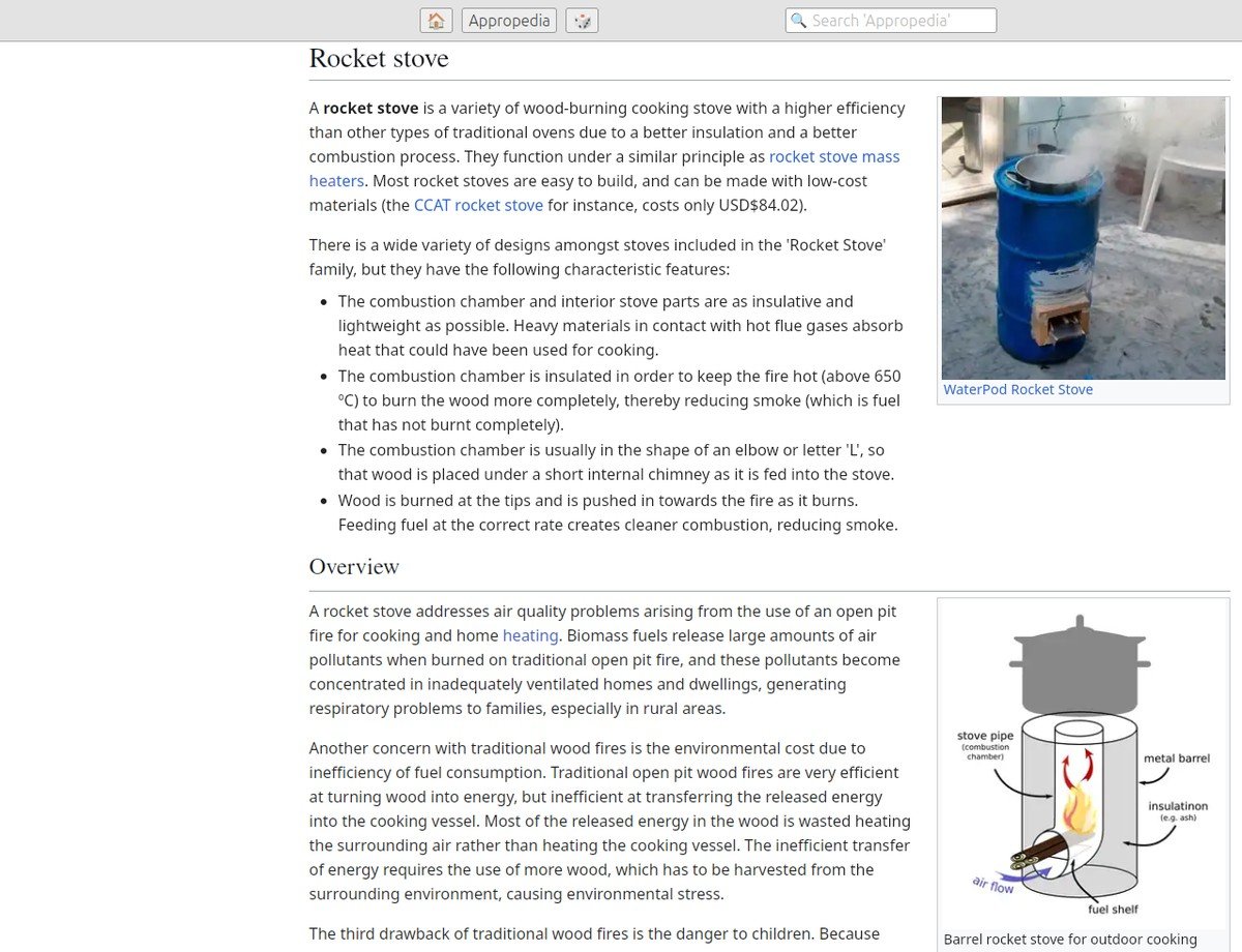 Appropedia build guide for a rocket stove