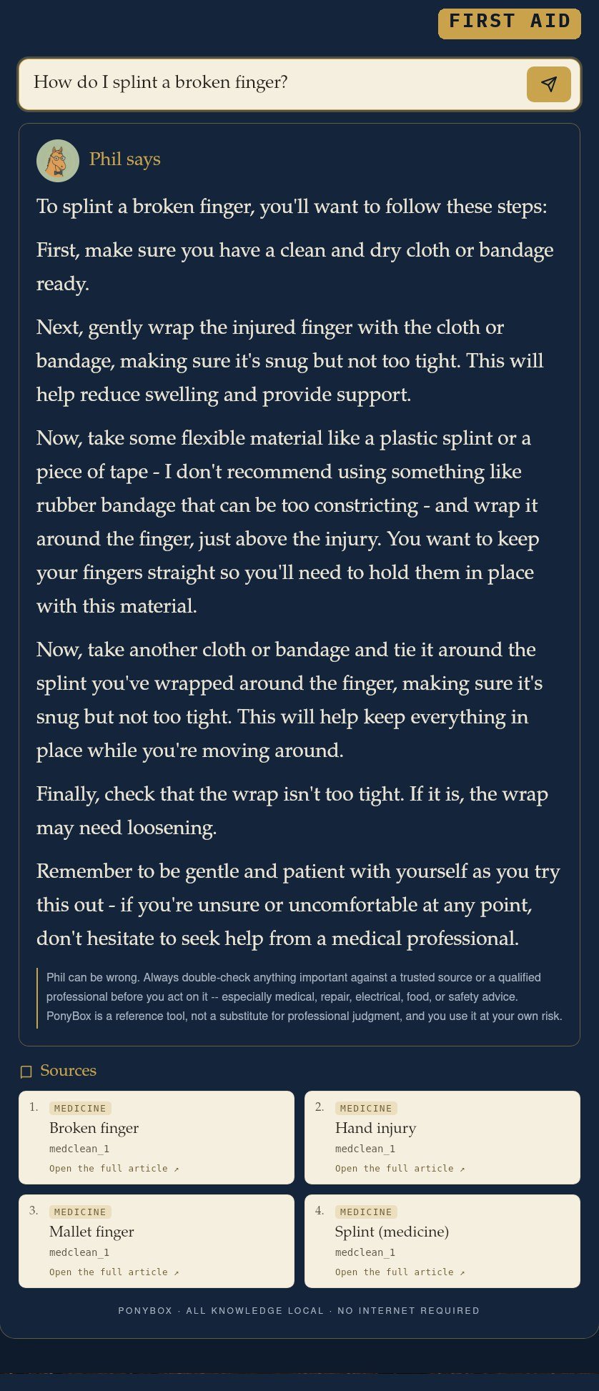 How do I splint a broken finger?